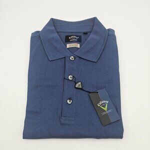 Callaway Golf Pima Cotton Blue Polo SS Shirt L NWT